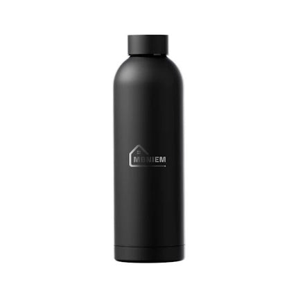 Mbniem 16oz/500ml Insulated Small Mouth Water Bottle Travel Drinkware 304 Stainless Steel with Bpa-free Vacuum Flask Kids Adults TOUR Black